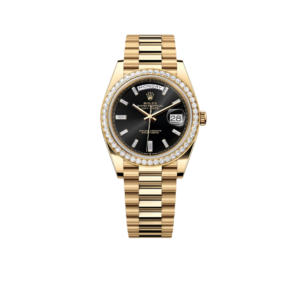 Rolex Day-Date 40 Presidential 228348RBR Diamond Bezel Baguette Onyx Dial