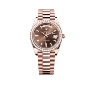 Rolex Day-Date 40mm 228345RBR Rose Gold Diamond Bezel Chocolate Dial