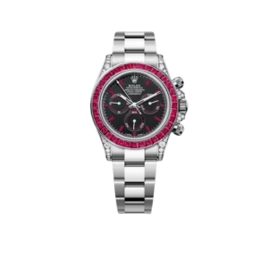 Rolex Daytona 126599TRU White Gold Diamond Black Dial Ruby Bezel